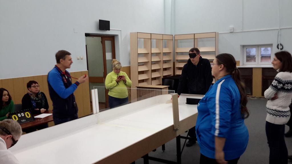 В Центре реабилитации проходит семинар для судей по настольному теннису – спорт слепых